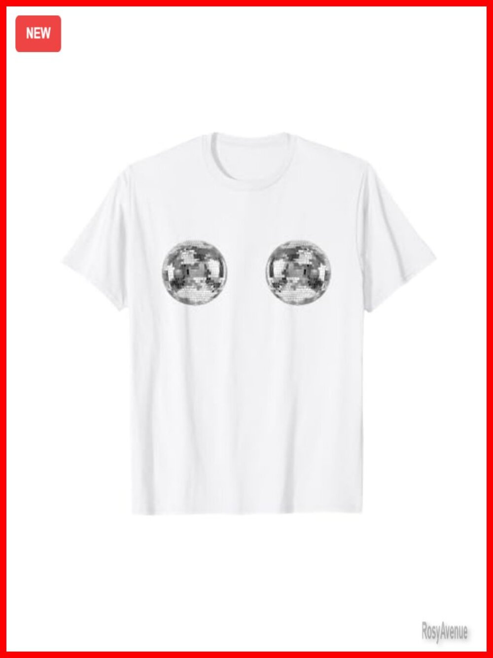 Disco Ball Bikini Bra Cute 90s Graphics T-Shirt